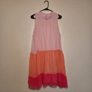 Melonie T Women's Size 18 Polyester Long Pink and Red Dress